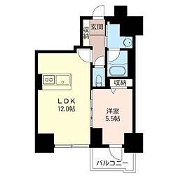 マストライフ南4条 1LDKの間取図画像