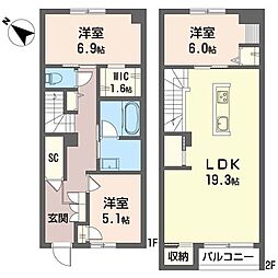 ノースビレッジ伏見 3LDKの間取図画像