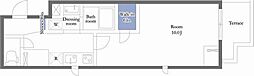ポルトボヌール渋谷桜丘 1Kの間取図画像