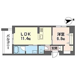 カ・ピリナ柏 1LDKの間取図画像