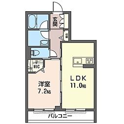 リヒトレンテ 1LDKの間取図画像