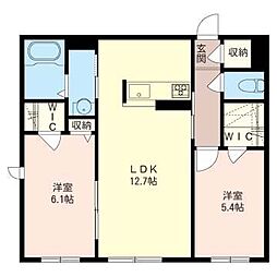シャーメゾン武蔵境 2LDKの間取図画像
