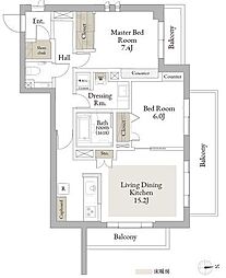 WithPlus三鷹 2LDKの間取図画像