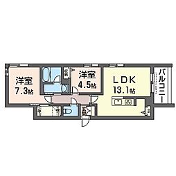LerraHouse武蔵野 2LDKの間取図画像