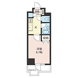 エスティメゾン川崎2 1Kの間取図画像