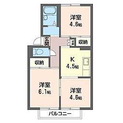 ファミリーハイツ 3Kの間取図画像