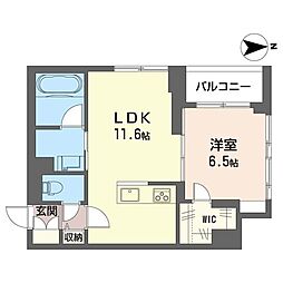 ヴォーラ三郷中央 1LDKの間取図画像