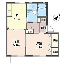 ベルージュ 2Kの間取図画像