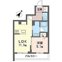 グランディール 1LDKの間取図画像