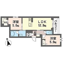 セドール フォルテ 2LDKの間取図画像