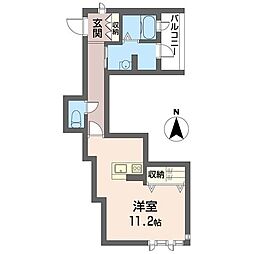 Cuore ワンルームの間取図画像