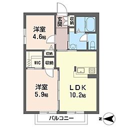 アーバンハウス上落合 2LDKの間取図画像