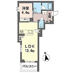 アルバハウス 1LDKの間取図画像