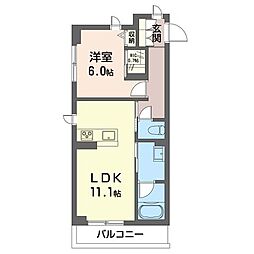 メゾンサンピア武蔵浦和 1LDKの間取図画像