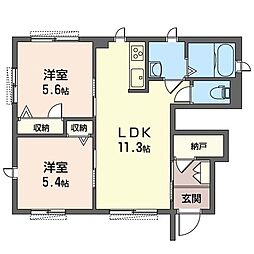 シャーメゾン都筑 2LDKの間取図画像