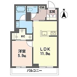 メゾン・ド・ノワール 1LDKの間取図画像