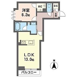 メゾン・ド・ノワール 1LDKの間取図画像