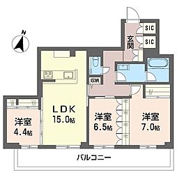 アルフェリーチェ 3LDKの間取図画像