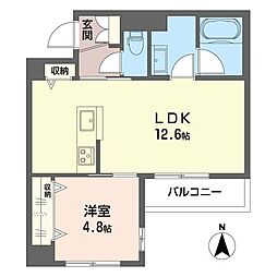 ブリスコート 1LDKの間取図画像