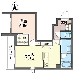 ブリスコート 1LDKの間取図画像