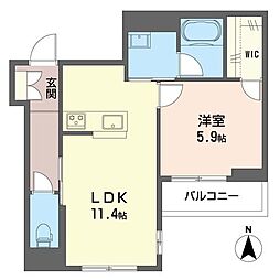 ブリスコート 1LDKの間取図画像
