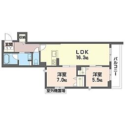 メゾン オルジュ 2LDKの間取図画像
