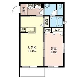 チェリーテラス武蔵新城 1LDKの間取図画像