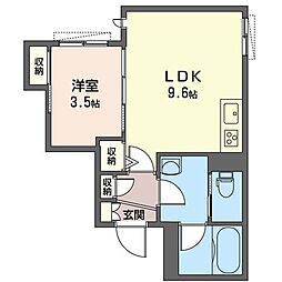 HutteHeidi 1LDKの間取図画像