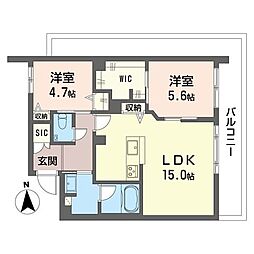 セラドン 2LDKの間取図画像
