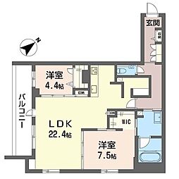 ホヌ プレミアス 2LDKの間取図画像
