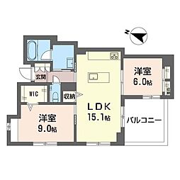 ルルブラン 2LDKの間取図画像