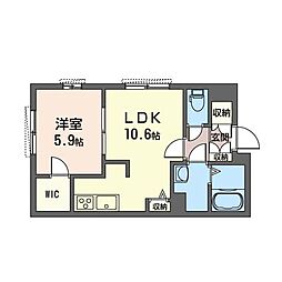 ルノン 1LDKの間取図画像