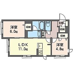 ルノン 2LDKの間取図画像