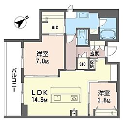 ホヌ プレミアス 2LDKの間取図画像