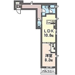 フレーゼ 1LDKの間取図画像