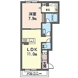 コラージュリブレ 1LDKの間取図画像