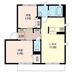 ヒールコート 2LDKの間取図画像