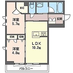 BelleGolline 2LDKの間取図画像