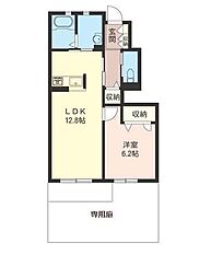 ヴェルデュール 1LDKの間取図画像