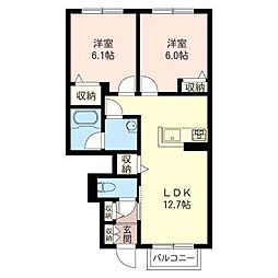 チェスナッツメゾン2 2LDKの間取図画像