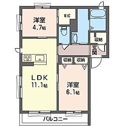 シャーメゾン湘南大庭 1階2LDKの間取り