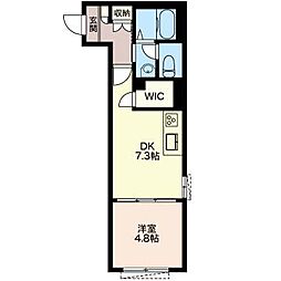 シーテラス 1DKの間取図画像