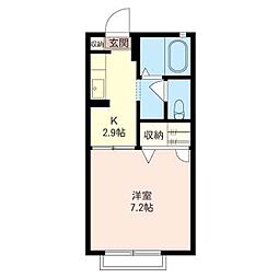 フレグランス 1Kの間取図画像