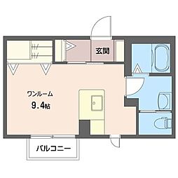 ラフィーネC ワンルームの間取図画像
