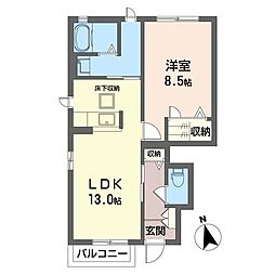 スカイマリーンB 1LDKの間取図画像