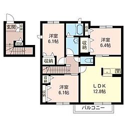 ヴェルフィーユ1 3LDKの間取図画像
