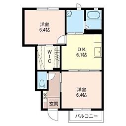 ファミールコート3 2DKの間取図画像