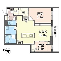 THE豊四季 2LDKの間取図画像