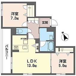 ル リアン 2LDKの間取図画像