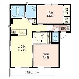 ルナ・デ・ミエール 2LDKの間取図画像